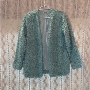 💚 Charlotte Russe Mint Green Fuzzy Coat/Cardigan